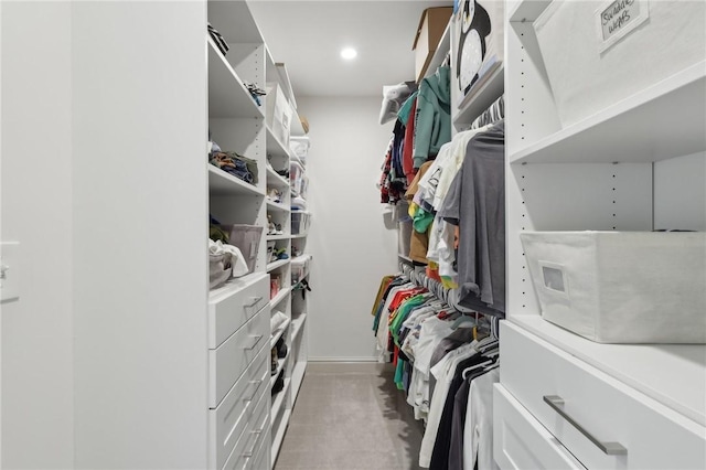 view of walk in closet