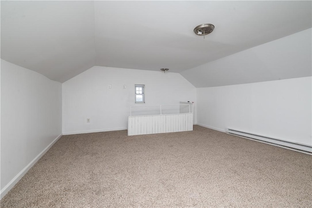 61 Greenbush St, Mt Washington, PA 15211 - additional living space featuring baseboard heating, carpet flooring, and lofted ceiling