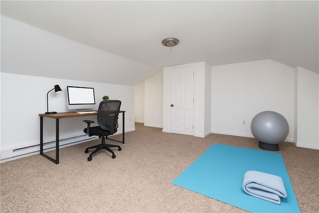 61 Greenbush St, Mt Washington, PA 15211 - carpeted office featuring vaulted ceiling and baseboard heating