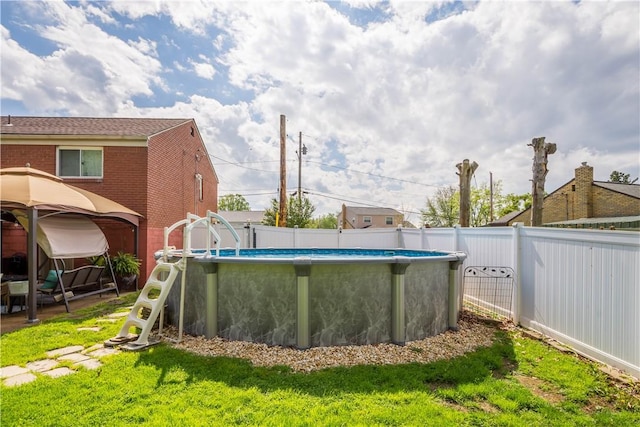 view of pool with a fenced backyard