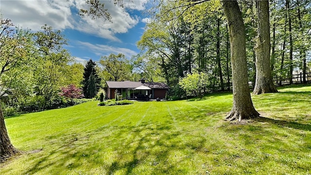view of yard with a gazebo