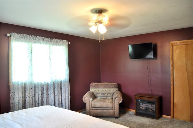 3344 Orangeville Rd, South Pymatuning Twp, PA 16150 - bedroom with carpet floors, a ceiling fan, and baseboards
