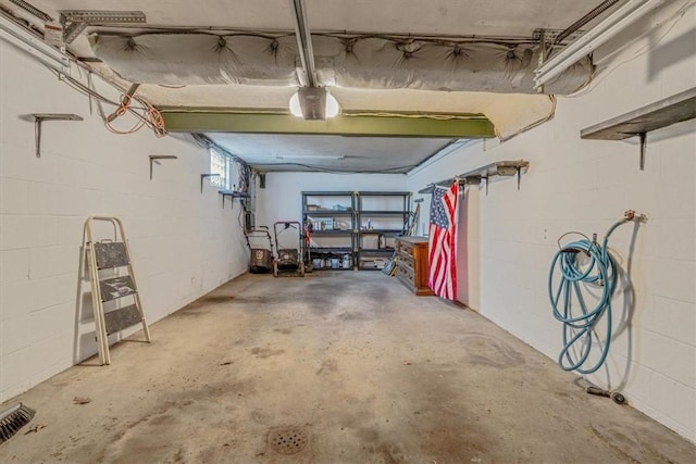 417 Orchard Dr, Mt Lebanon, PA 15228 - basement with a garage and concrete block wall