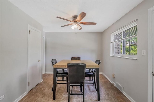 417 Orchard Dr, Mt Lebanon, PA 15228 - dining area with ceiling fan and baseboards
