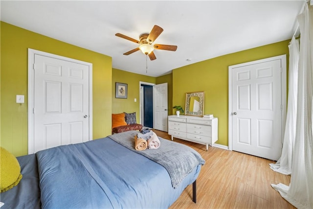 1851/2 42nd St, Lawrenceville, PA 15201 - bedroom featuring light wood-style flooring, a ceiling fan, and baseboards