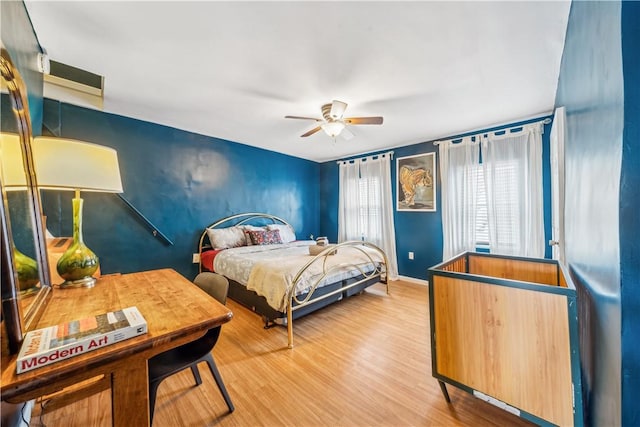 1851/2 42nd St, Lawrenceville, PA 15201 - bedroom with wood finished floors, a ceiling fan, and baseboards