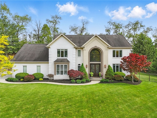104 Ross Creek Ln, Peters Twp, PA 15367 - view of front facade with french doors and a shingled roof