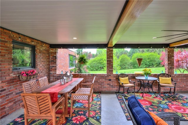 view of patio featuring outdoor dining space