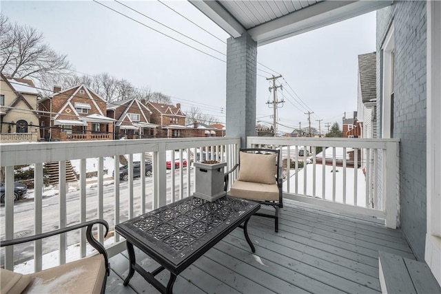 deck featuring a residential view