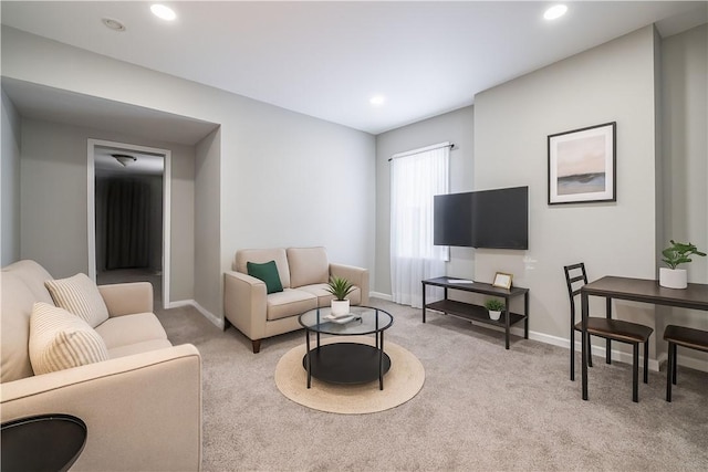 1720 Stratmore St, Crafton Heights, PA 15205 - living area featuring light carpet and recessed lighting