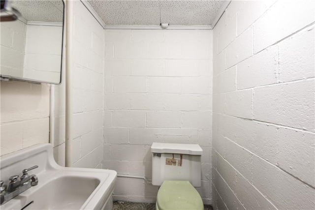 5251 Meadowgreen Dr, Whitehall, PA 15236 - bathroom featuring concrete block wall and a sink