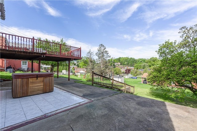 5251 Meadowgreen Dr, Whitehall, PA 15236 - view of patio with a hot tub and a deck