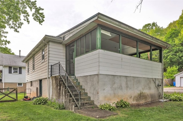 1108 Wills Ave, Lower Burrell, PA 15068 - view of side of property with a sunroom and stairway