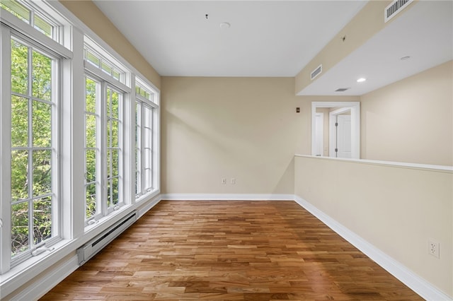 1219 Crescent Pl Unit 3C, Squirrel Hill, PA 15217 - unfurnished room featuring baseboard heating, baseboards, and light wood-type flooring