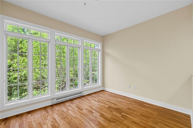 1219 Crescent Pl Unit 3C, Squirrel Hill, PA 15217 - spare room with a baseboard radiator, baseboards, and light wood-style floors