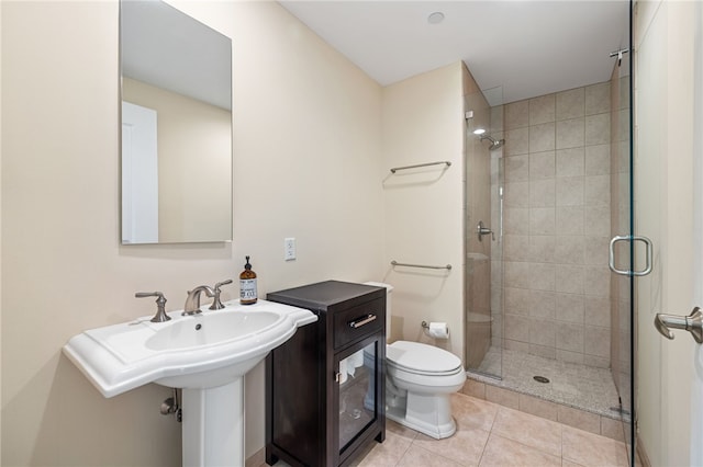 1219 Crescent Pl Unit 3C, Squirrel Hill, PA 15217 - full bathroom with a stall shower, toilet, and tile patterned flooring