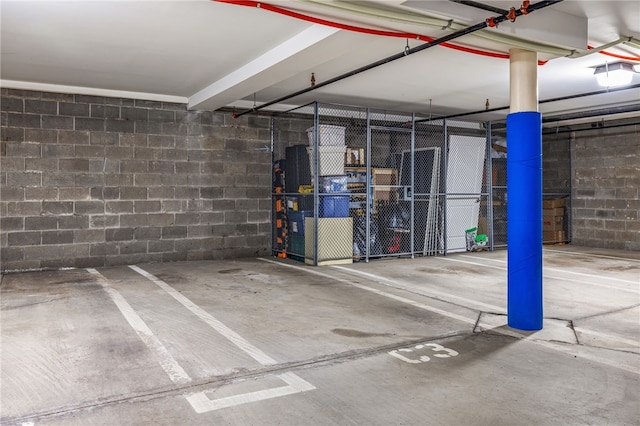 1219 Crescent Pl Unit 3C, Squirrel Hill, PA 15217 - parking deck with concrete block wall
