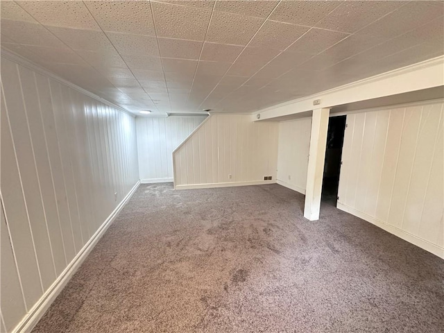 419 Elias Dr, Penn Hills, PA 15235 - finished basement featuring carpet floors and ornamental molding
