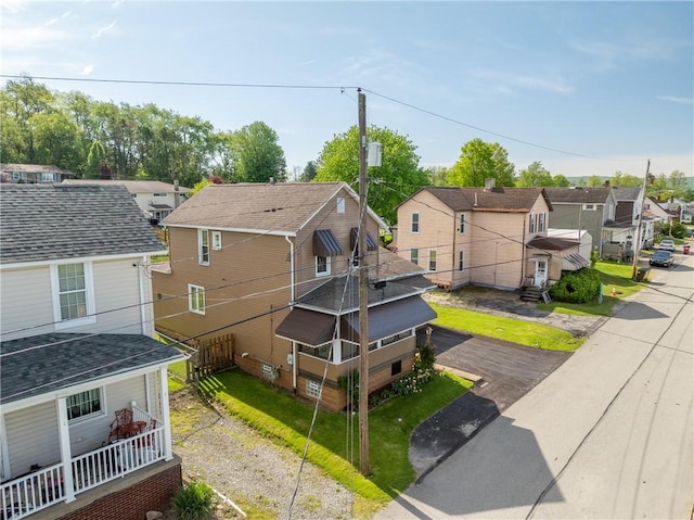 aerial perspective of suburban area