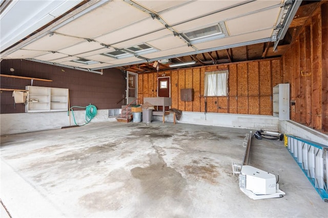 garage with electric panel