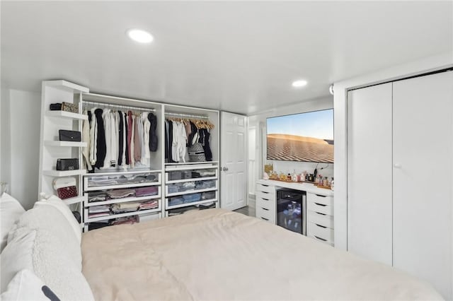 closet with wine cooler
