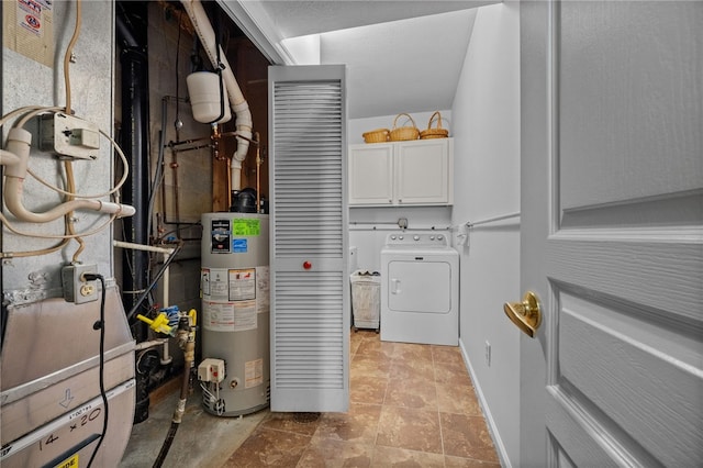 utility room featuring washer / dryer and gas water heater