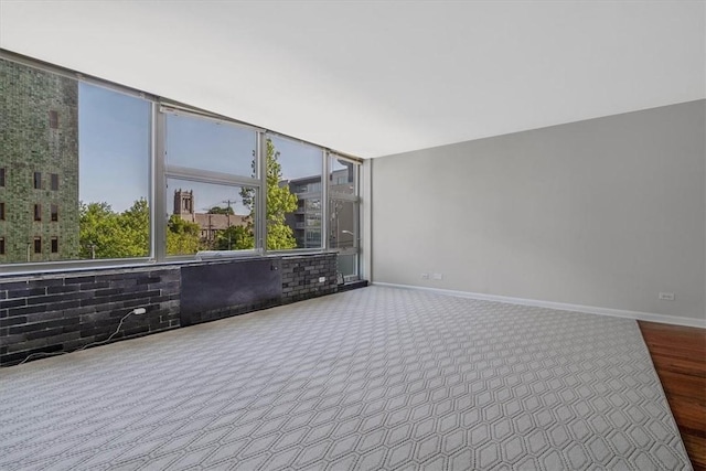 carpeted empty room with baseboards