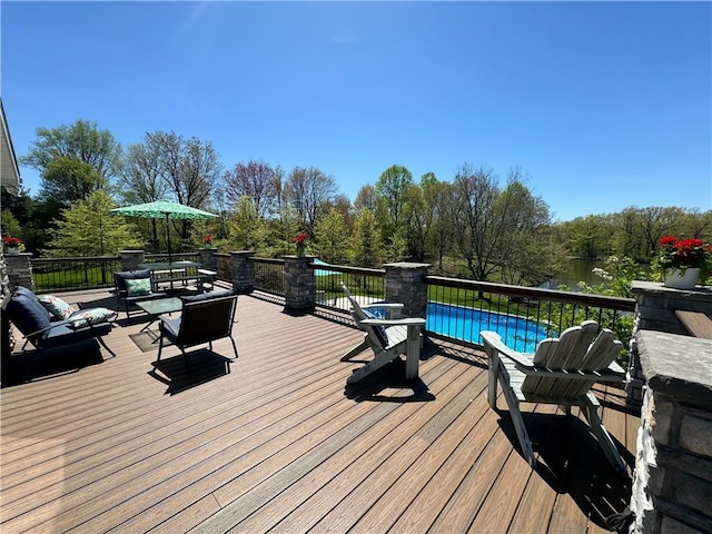 259 Old Mercer Rd, Springfield Twp Mer, PA 16156 - wooden terrace featuring an outdoor living space