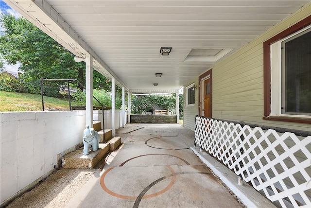 view of patio featuring covered porch