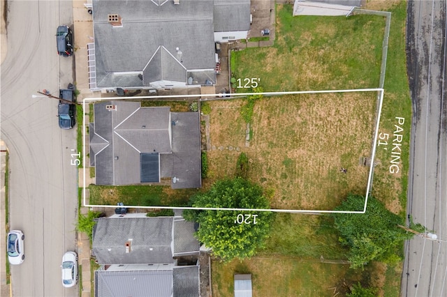 aerial view of property's location with property parcel outlined