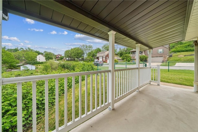 balcony with a residential view