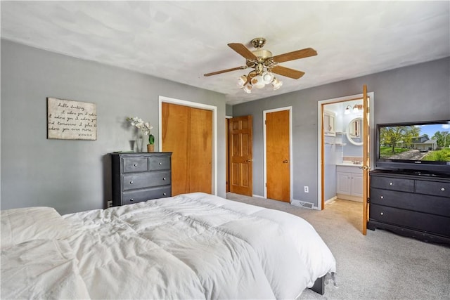 106 Boyanna Dr, Industry, PA 15052 - bedroom featuring carpet, baseboards, ceiling fan, and ensuite bath