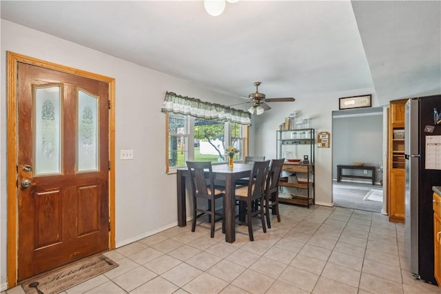 106 Boyanna Dr, Industry, PA 15052 - dining area featuring ceiling fan, light tile patterned floors, and baseboards