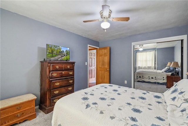 106 Boyanna Dr, Industry, PA 15052 - bedroom with carpet flooring, a closet, ceiling fan, and baseboards