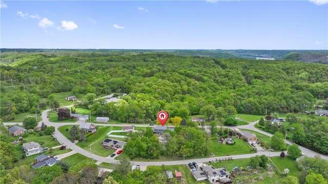 106 Boyanna Dr, Industry, PA 15052 - aerial overview of property's location featuring a heavily wooded area