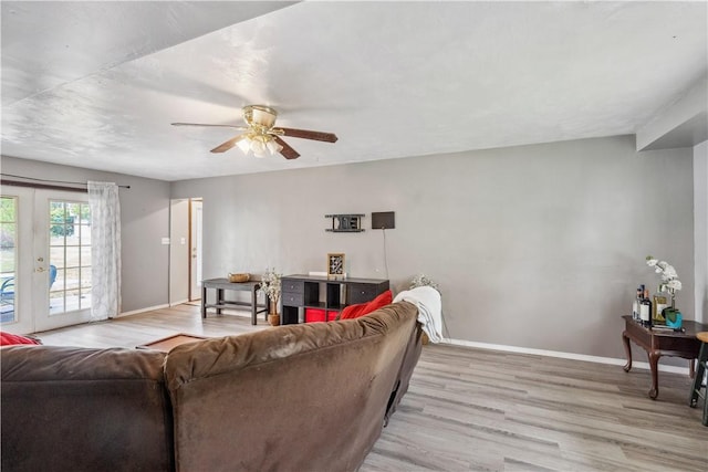 106 Boyanna Dr, Industry, PA 15052 - living room with a ceiling fan, wood finished floors, and baseboards