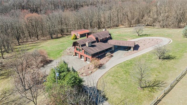 584 Park Rd, Chippewa Twp, PA 15010 - aerial view of property and surrounding area featuring a forest