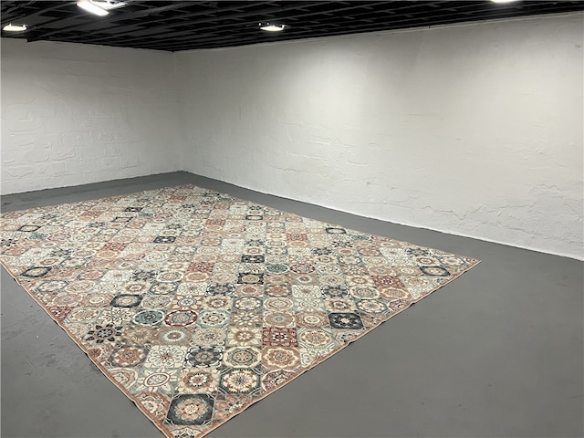 view of finished below grade area