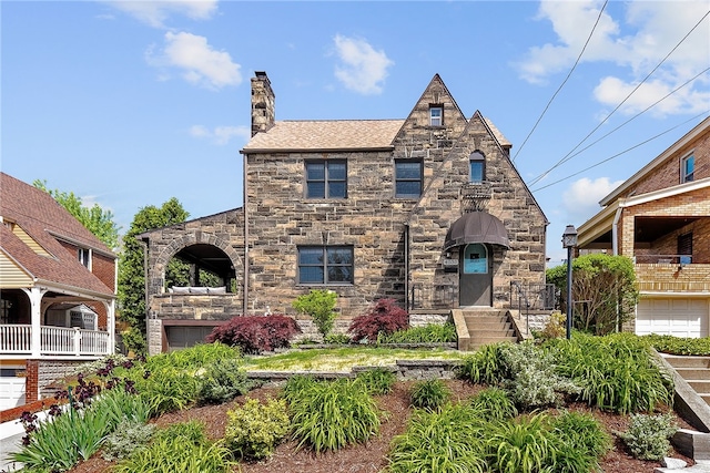 4030 Dalewood St, Brentwood, PA 15227 - tudor house featuring a chimney and stone siding