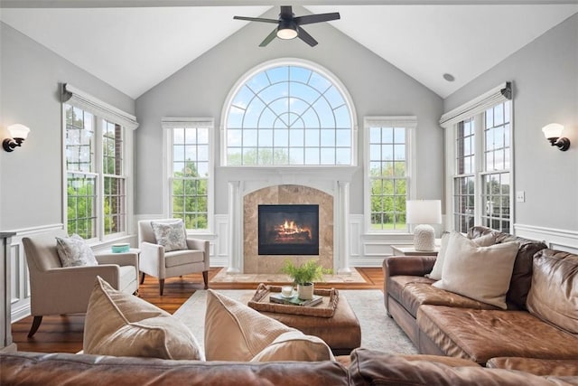 sunroom with healthy amount of natural light and vaulted ceiling