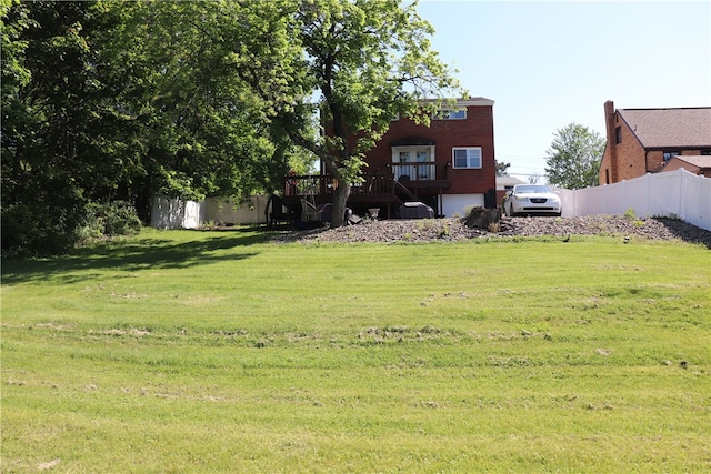 200 Burch Dr, Moon/Crescent Twp, PA 15108 - view of yard with a wooden deck