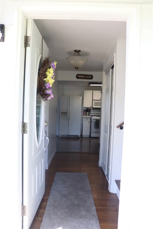 200 Burch Dr, Moon/Crescent Twp, PA 15108 - hall featuring dark wood-style flooring