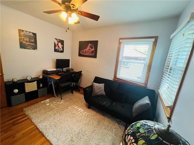 3750 Margate Rd, Churchill Boro, PA 15221 - office featuring wood finished floors and ceiling fan