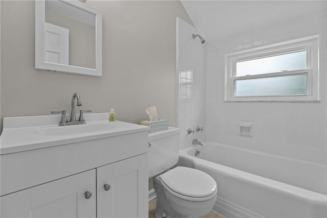 202 Pickwick Dr, Bethel Park, PA 15102 - bathroom featuring toilet, vanity, and shower / bathtub combination
