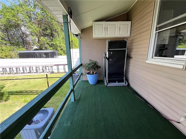 balcony featuring central AC