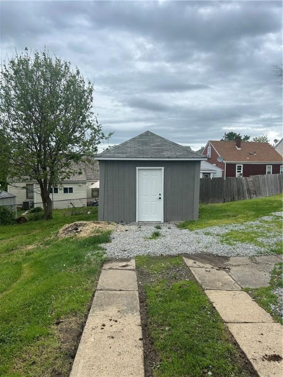 view of shed