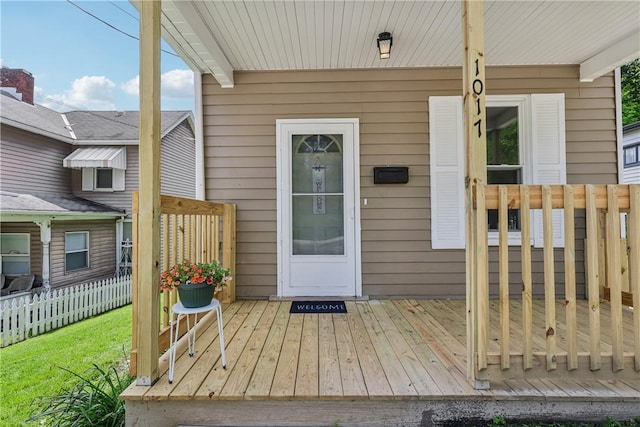 1017 Main St, Coraopolis, PA 15108 - property entrance with a deck and fence