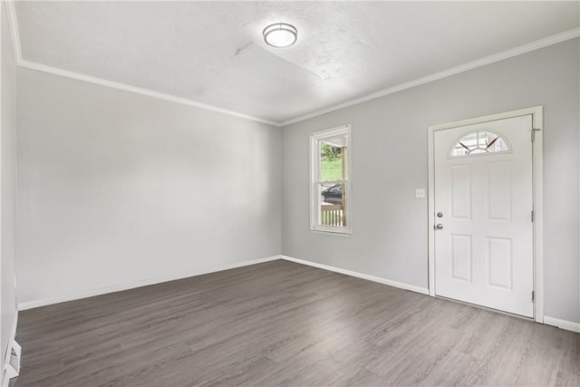 1017 Main St, Coraopolis, PA 15108 - entryway featuring plenty of natural light, dark wood-style flooring, crown molding, and baseboards