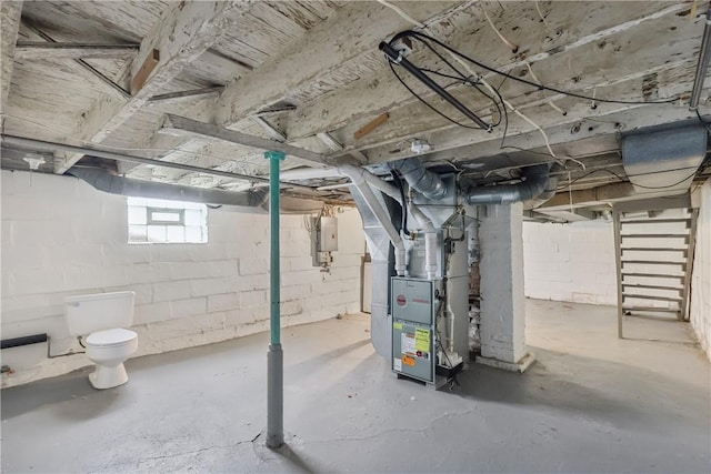 1017 Main St, Coraopolis, PA 15108 - basement with heating unit and electric panel