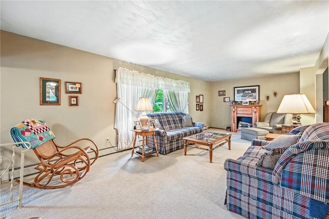 1807 Memorial, Farrell, PA 16121 - carpeted living area with a fireplace and baseboards